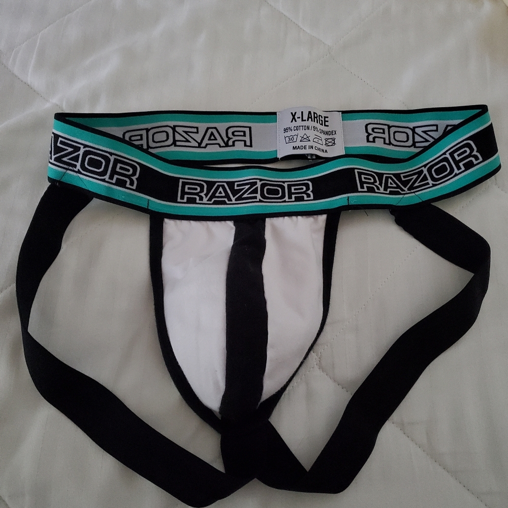 Razor Black and White Jockstrap